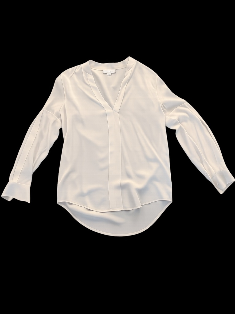 Equipment‎ Ivory Silk V-neck Long Sleeve Blouse XS